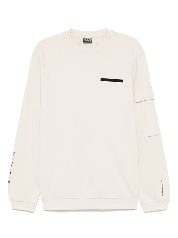 Ea7 Sweaters Beige Outer: Cotton