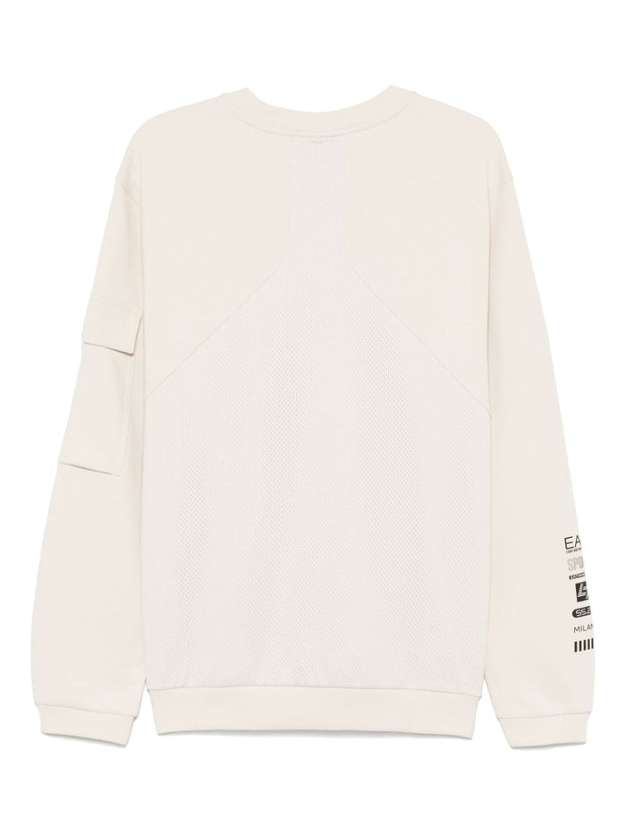 Ea7 Sweaters Beige Outer: Cotton
