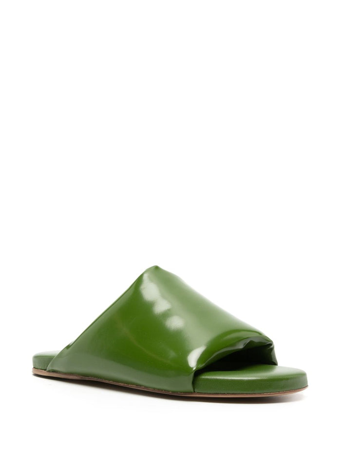 Bottega Veneta Sandals Green Upper: Lambskin