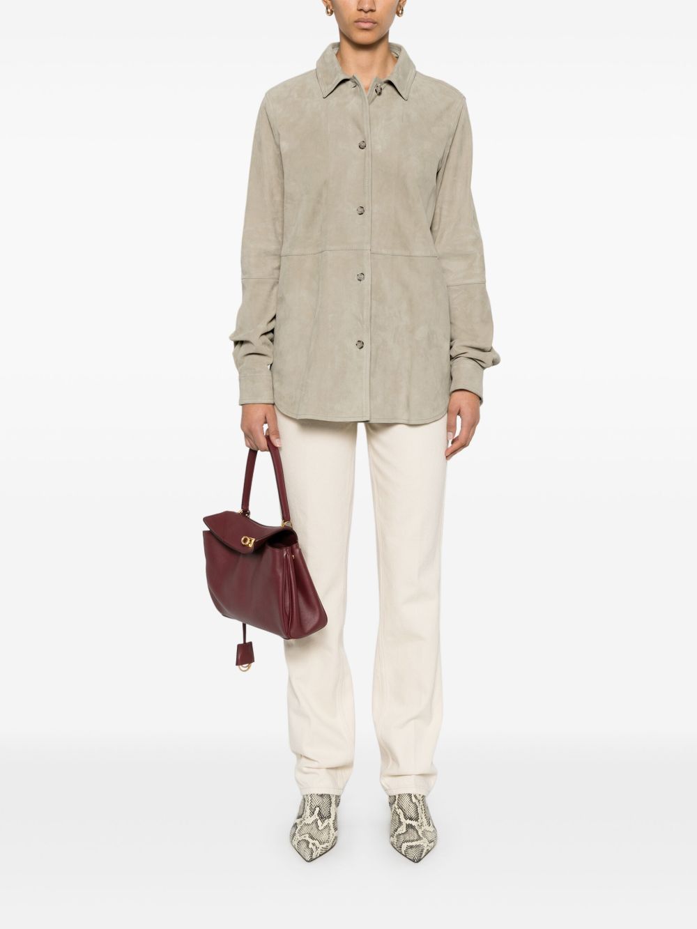 Toteme Main Shirts Beige Lambskin