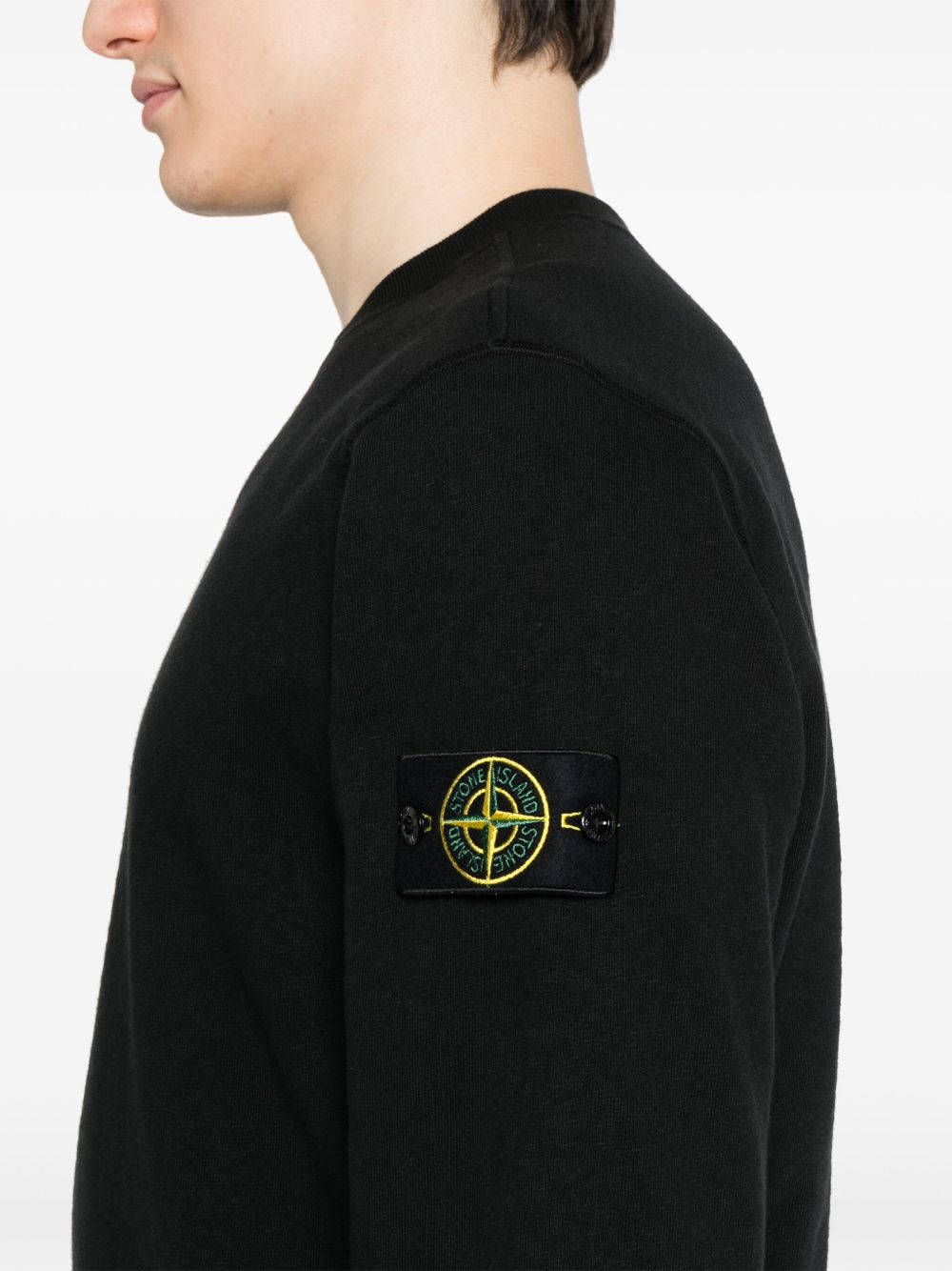 Stone Island Sweaters Black Cotton