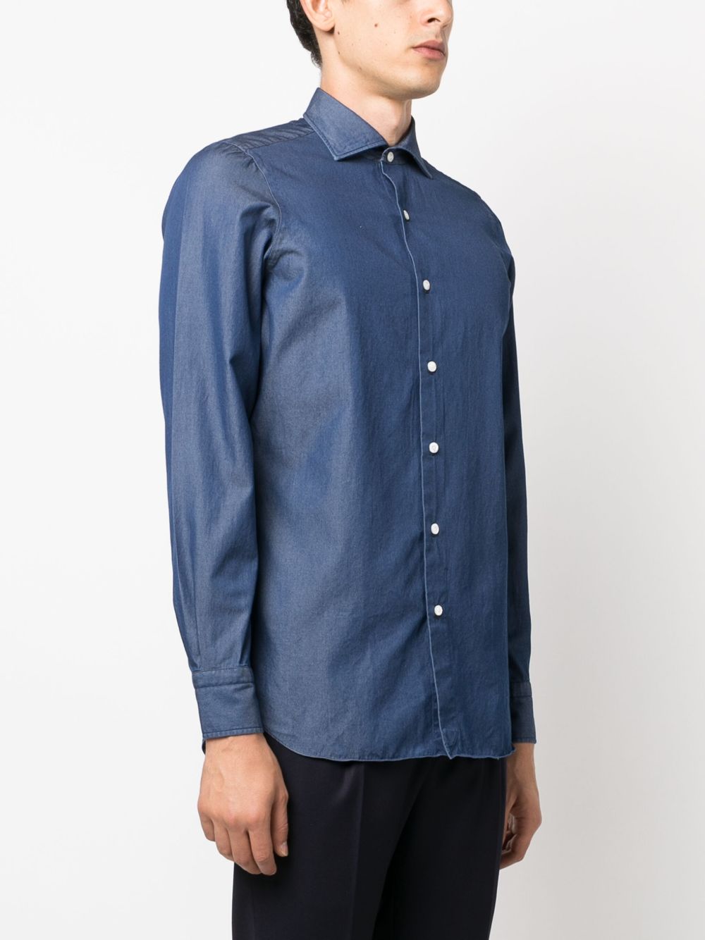 Finamore 1925 Napoli Shirts Blue Cotton