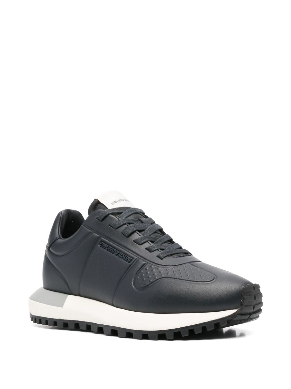 Emporio Armani Sneakers Blu Furs & Skins->leather100 %