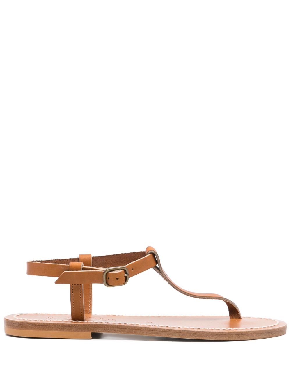 K Jacques St Tropez Sandals Leather Brown Calf