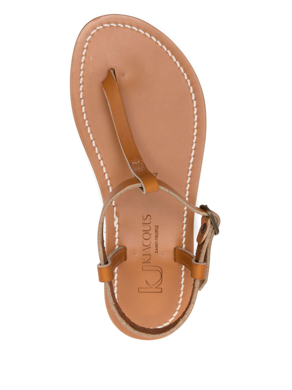 K Jacques St Tropez Sandals Leather Brown Calf