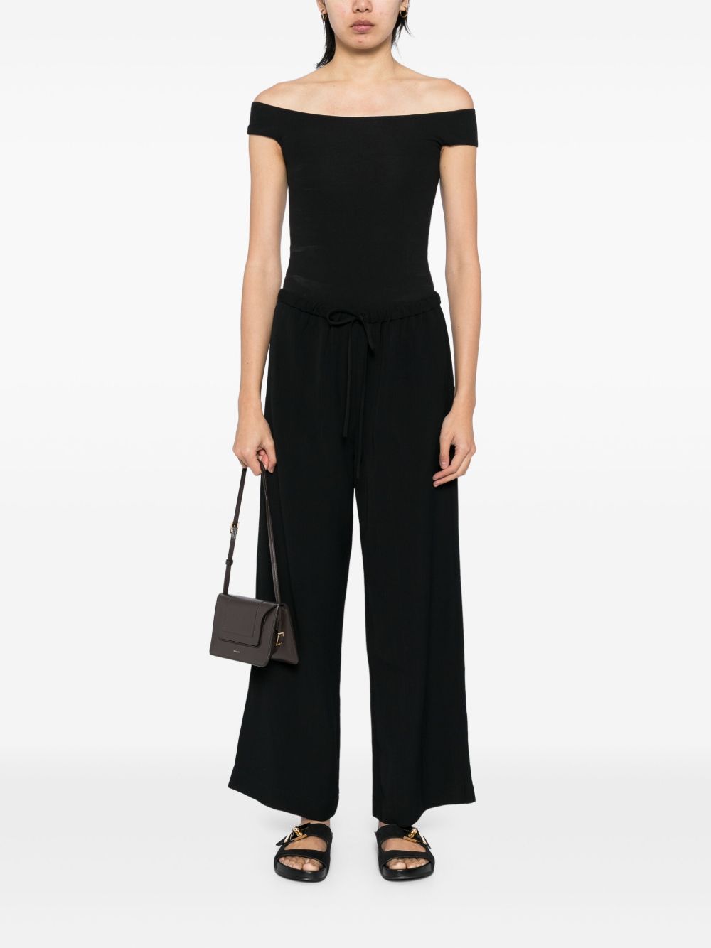 Toteme Main Trousers Black Viscose Linen