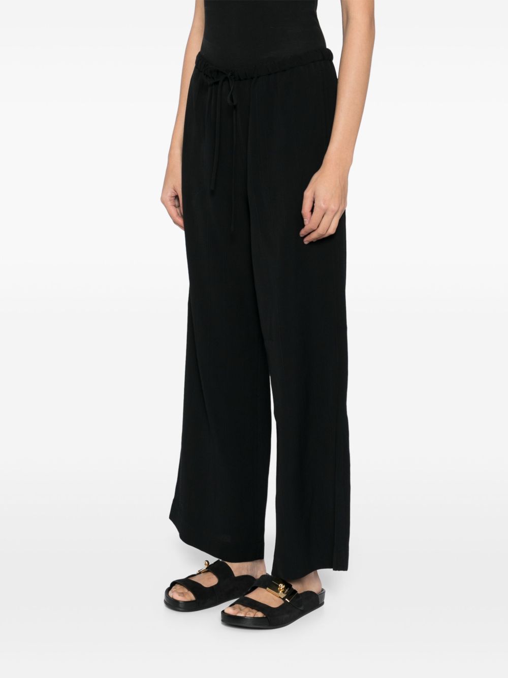 Toteme Main Trousers Black Viscose Linen