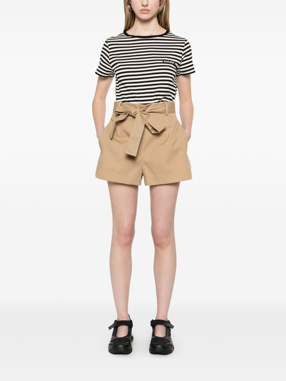 Moncler Shorts Beige Polyester Cotton