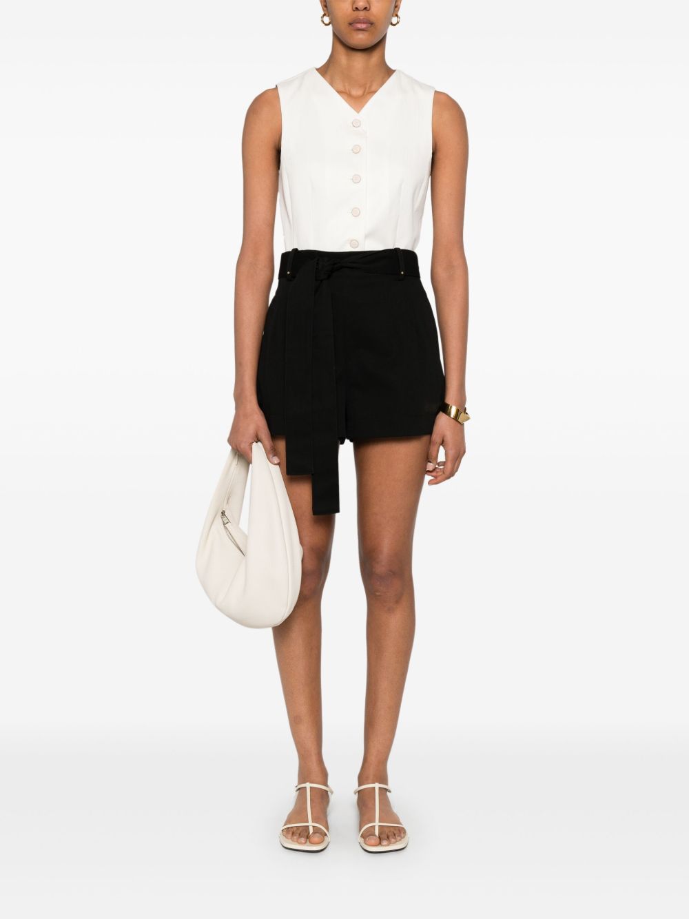 Moncler Shorts Black Polyester Cotton