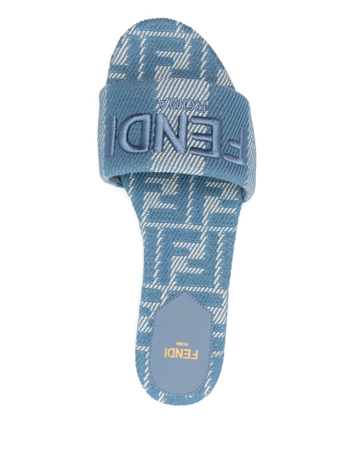 Fendi Sandals Clear Blue Sole: Calf Leather