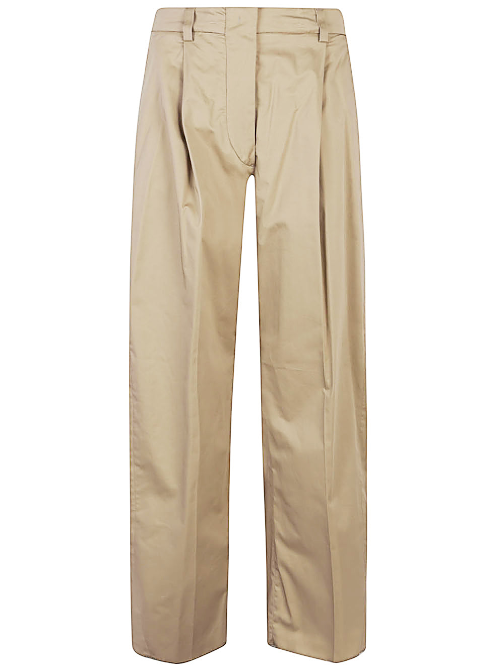 The Latest Trousers Beige Cotton Elastane