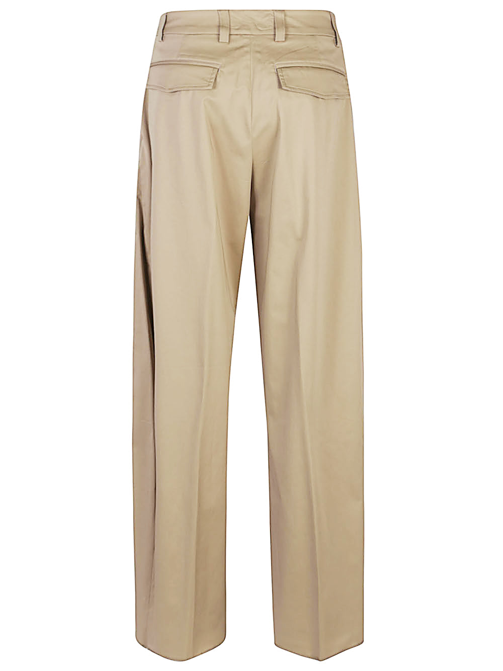 The Latest Trousers Beige Cotton Elastane