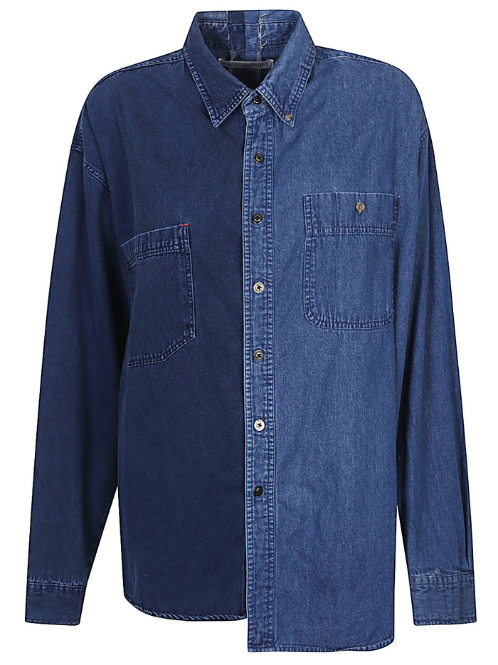 E.L.V. DENIM Shirts Blue Cotton