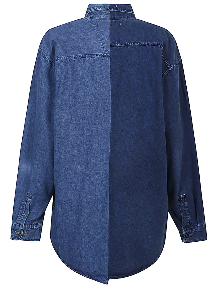 E.L.V. DENIM Shirts Blue Cotton