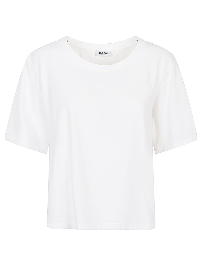 Base T-shirts and Polos White Cotton Elastane