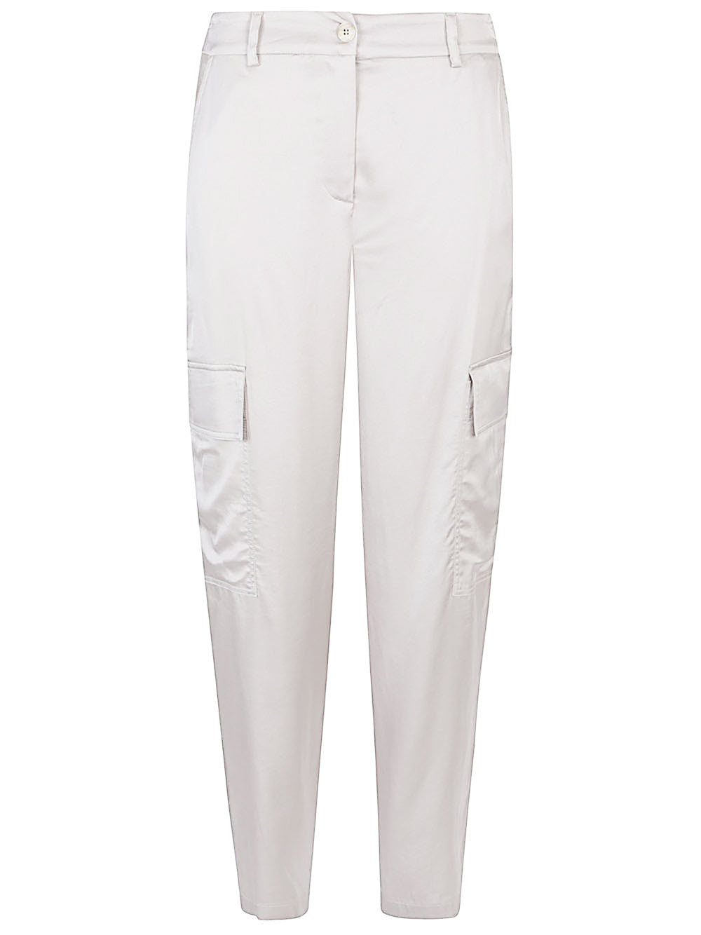 Via Masini 80 Trousers Light Grey Viscose Elastane