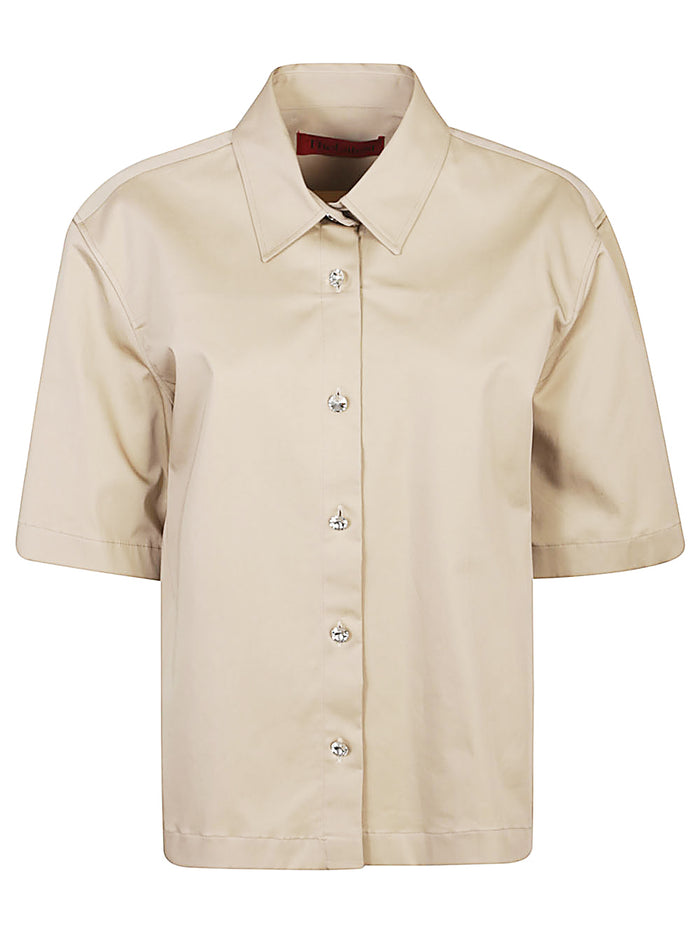 THE LATEST Shirts Beige Cotton Elastane