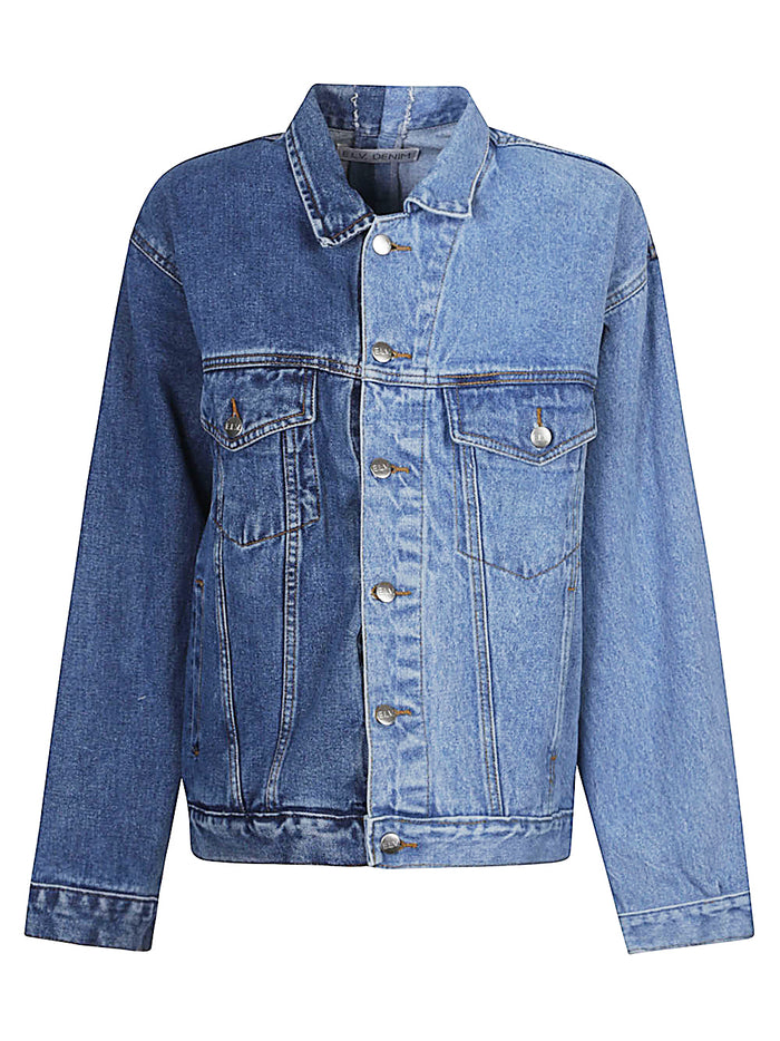 E.L.V. DENIM Coats Blue Cotton
