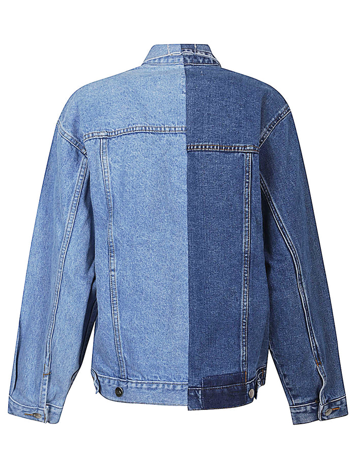 E.L.V. DENIM Coats Blue Cotton