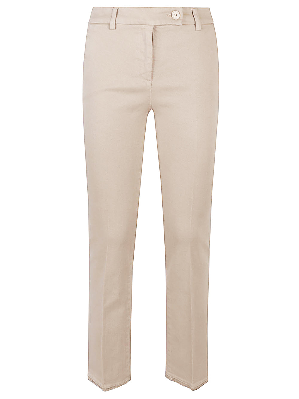 Via Masini 80 Trousers Beige Cotton Elastane