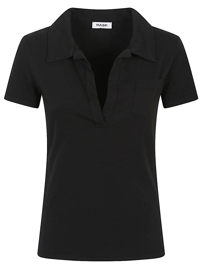Base T-shirts and Polos Black Cotton Elastane