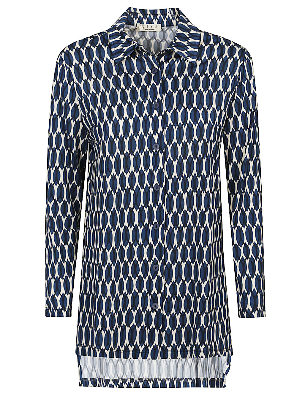 Siyu Shirts Blue Viscose Elastane