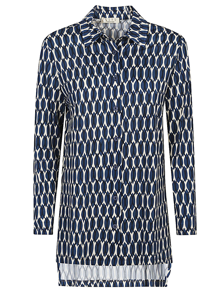 Siyu Shirts Blue Viscose Elastane