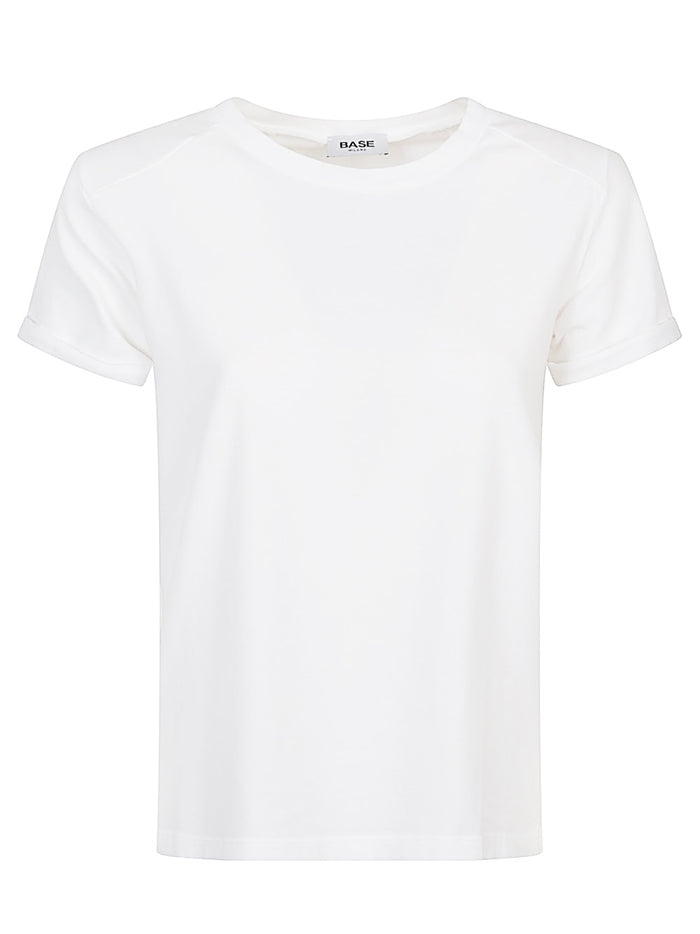 Base T-shirts and Polos White Cotton Elastane