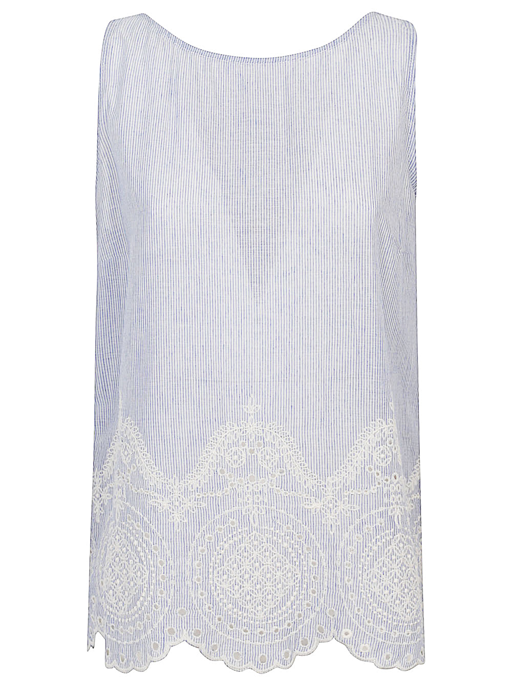 Front Street Top Clear Blue Cotton