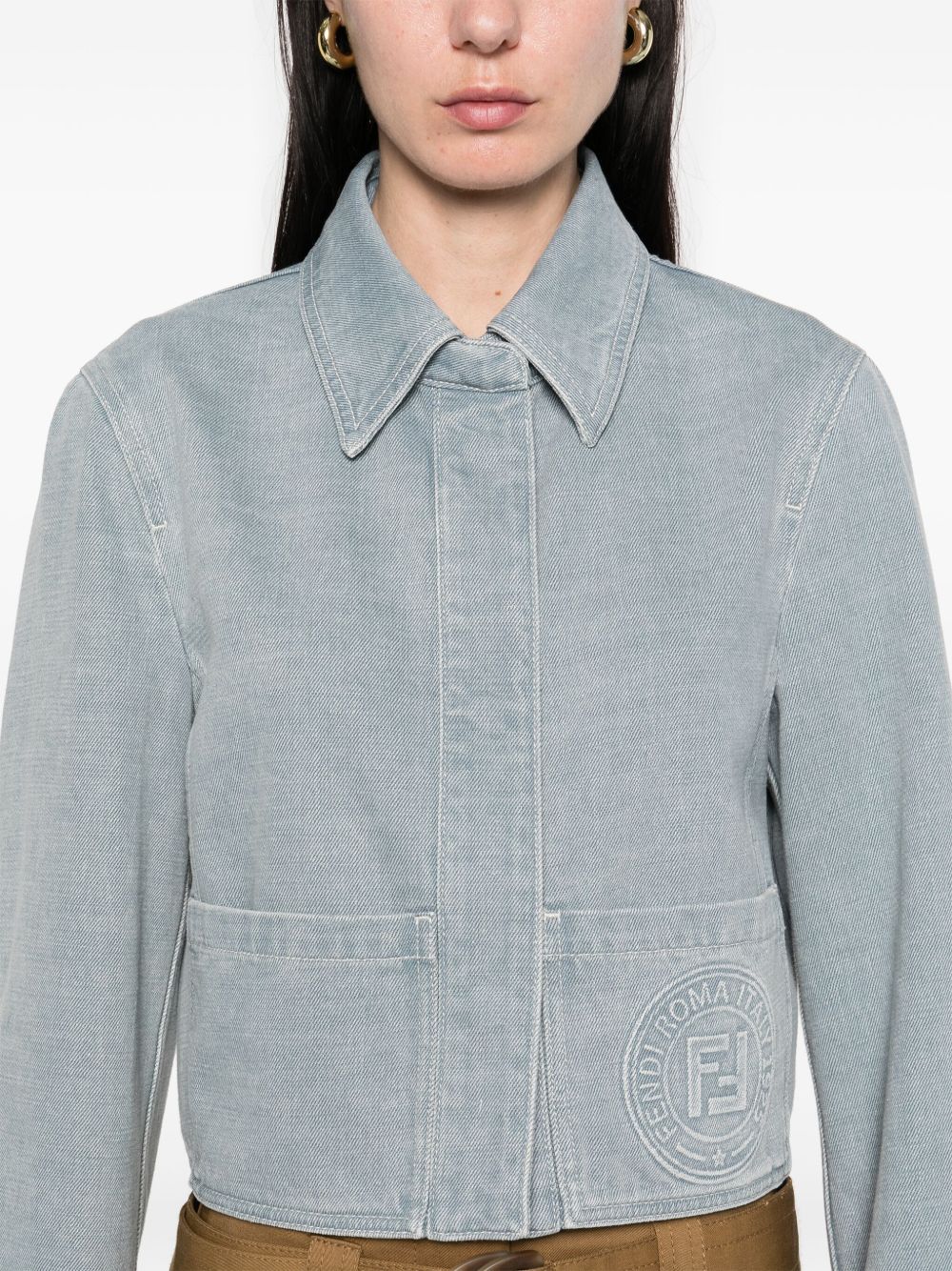 Fendi Coats Grey Cotton