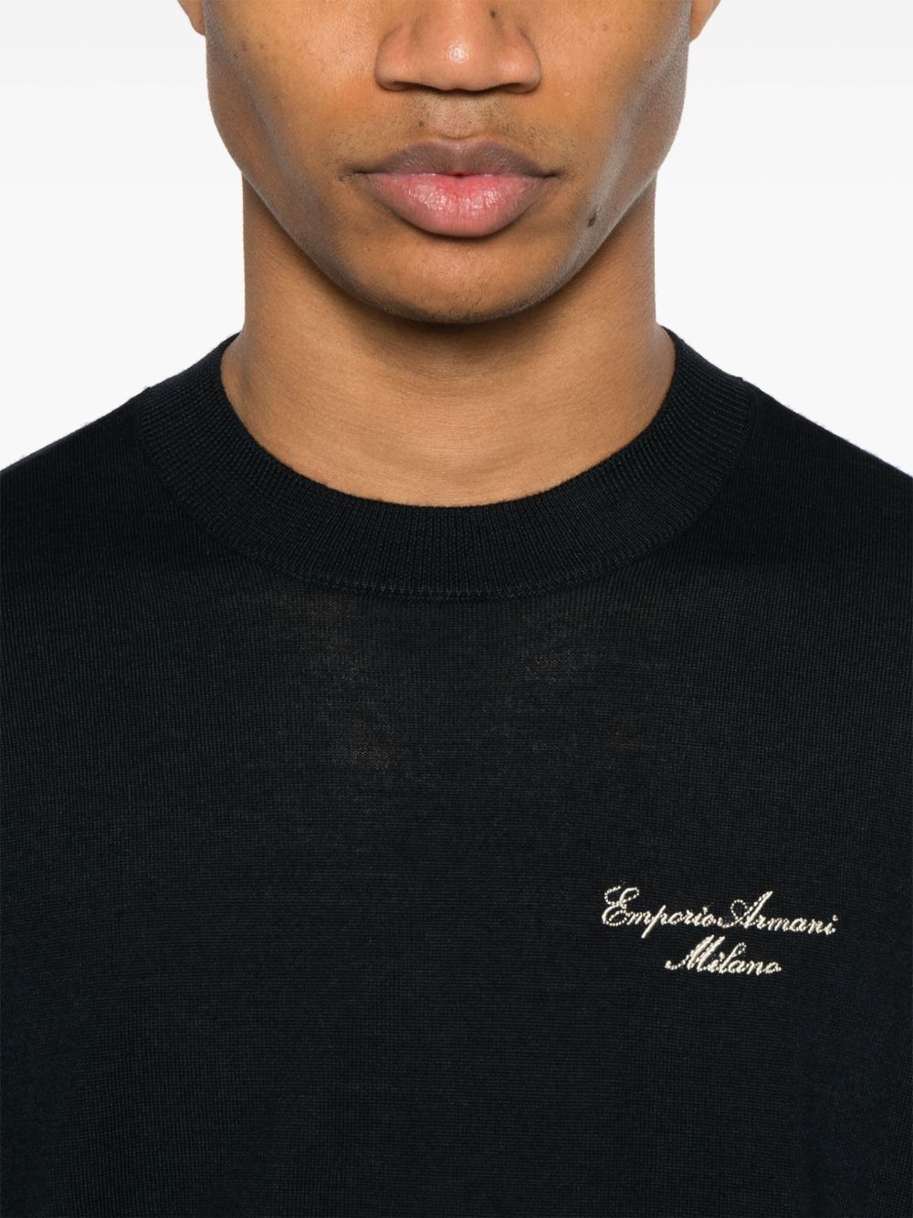 Emporio Armani Sweaters Blu Virgin Wool