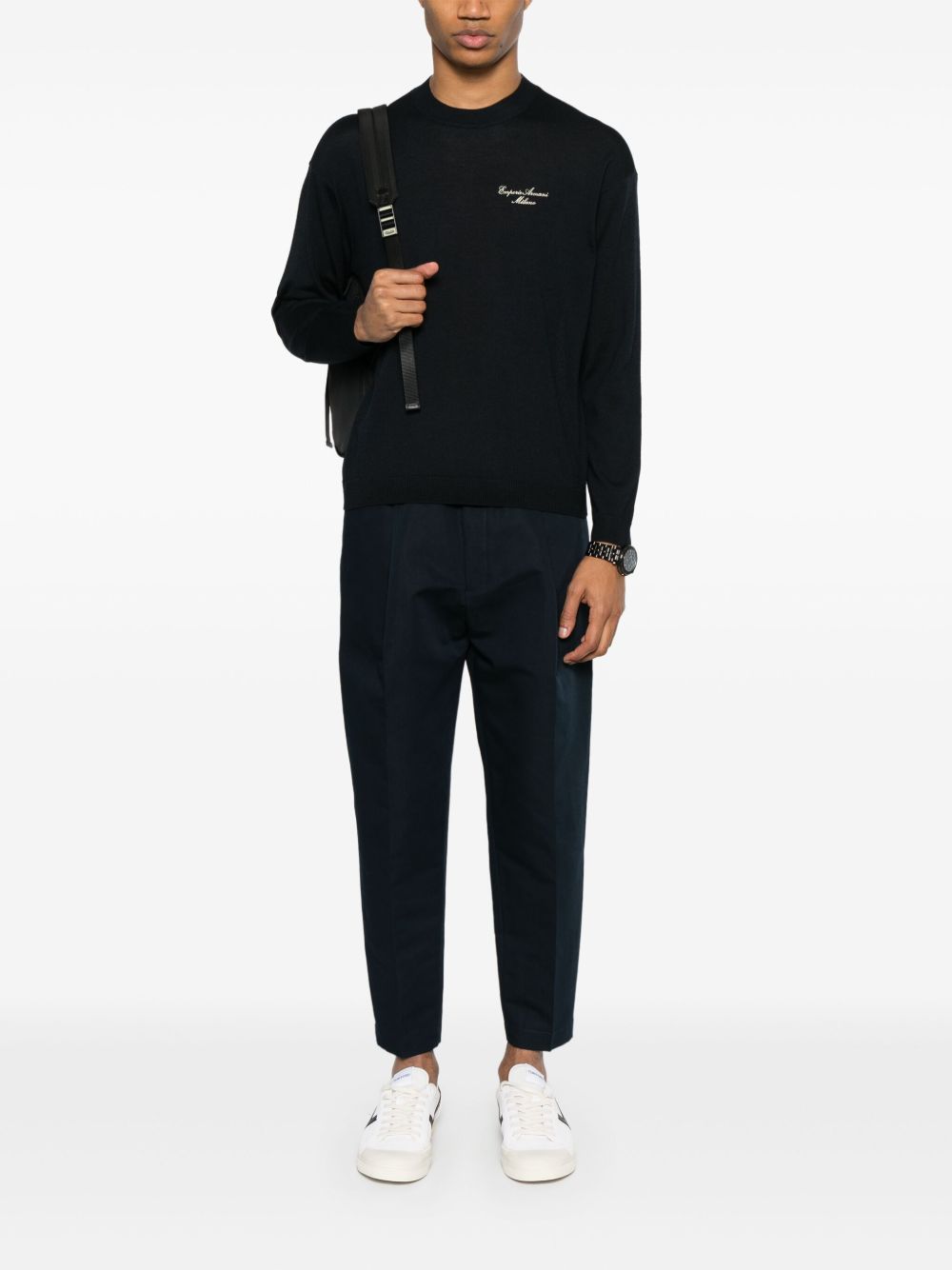 Emporio Armani Sweaters Blu Virgin Wool