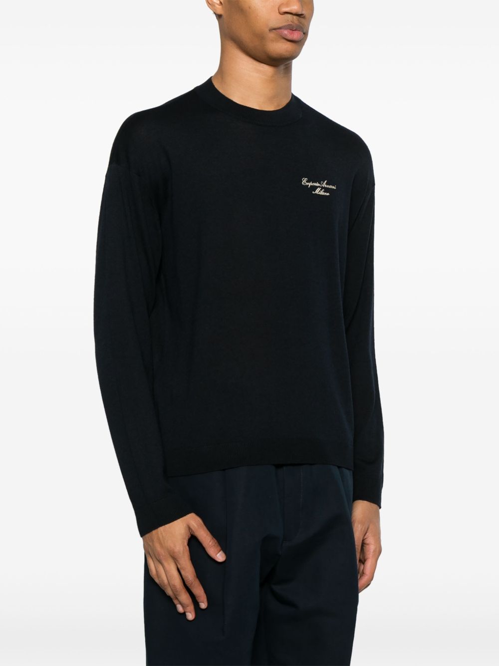 Emporio Armani Sweaters Blu Virgin Wool
