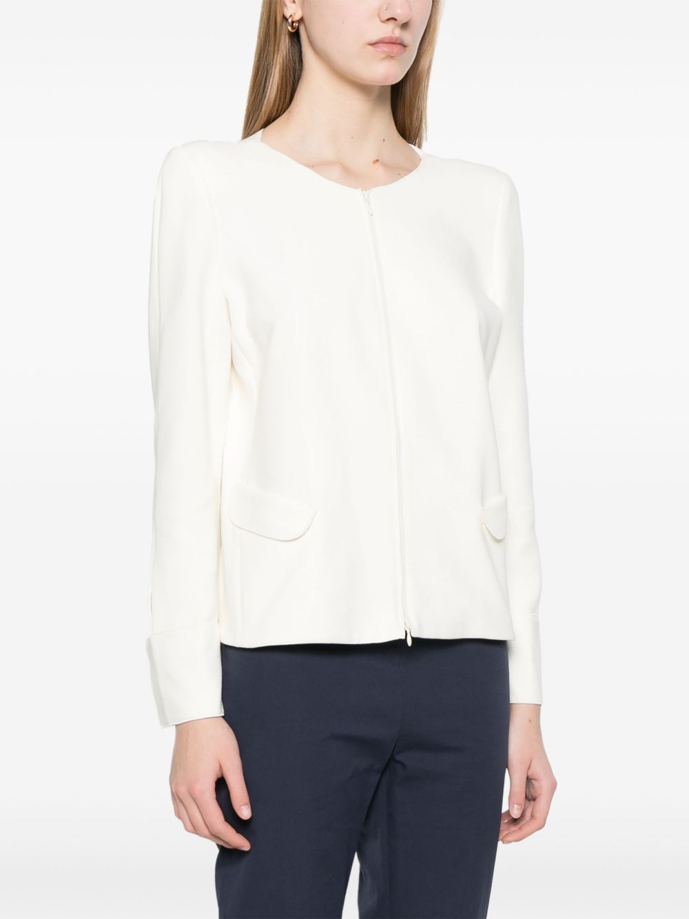 Emporio Armani Jackets Bianco Cotton Elastane