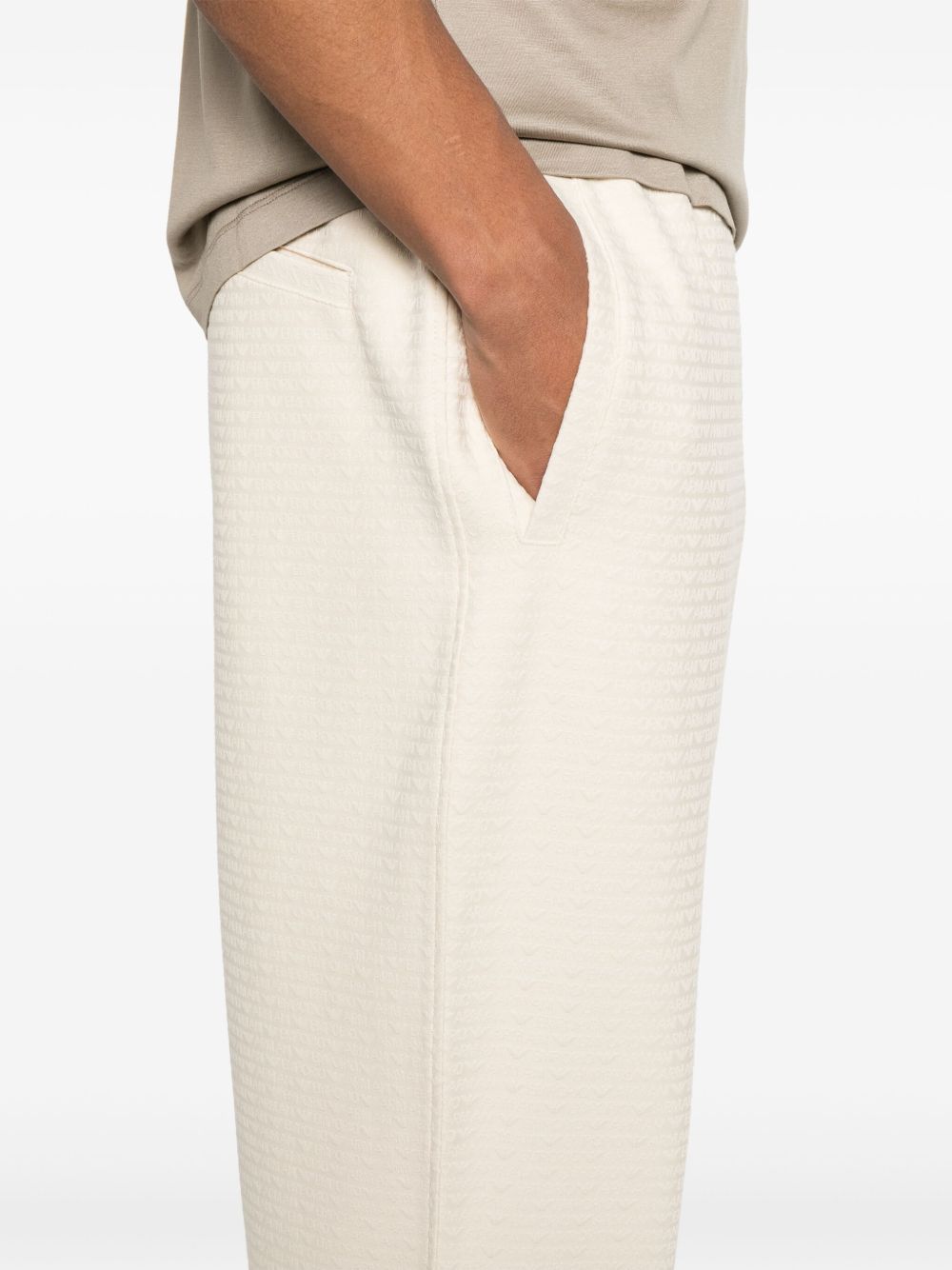 Emporio Armani Trousers Ecru Cotton Lyocell Elastane