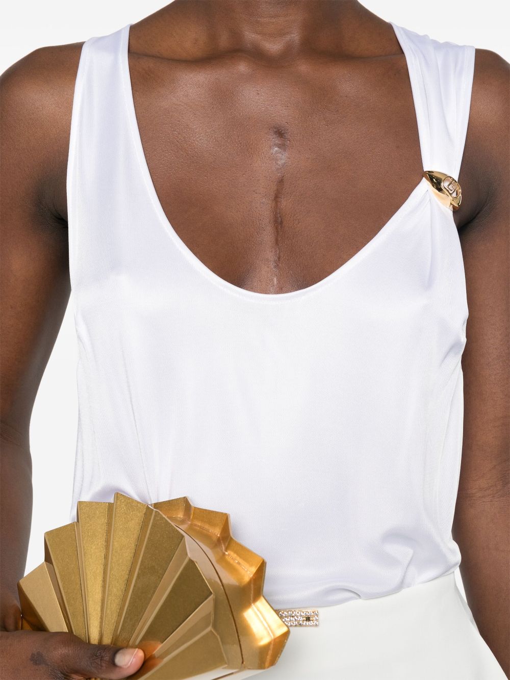 Elisabetta Franchi Top Ivory Viscose