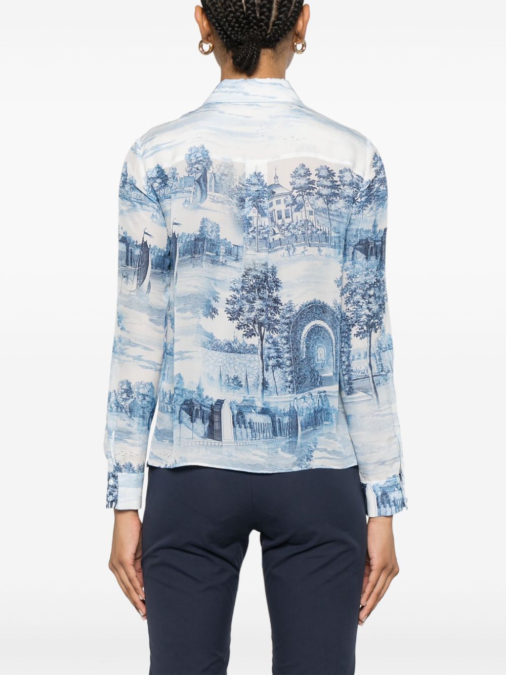 Alice + Olivia Shirts Clear Blue Silk