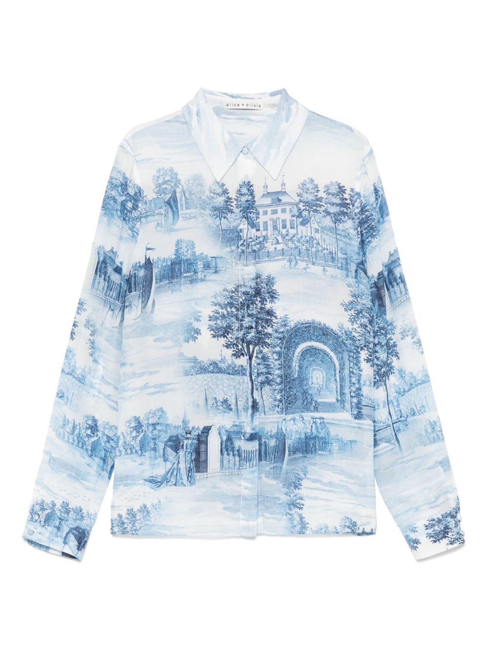 Alice + Olivia Shirts Clear Blue Silk