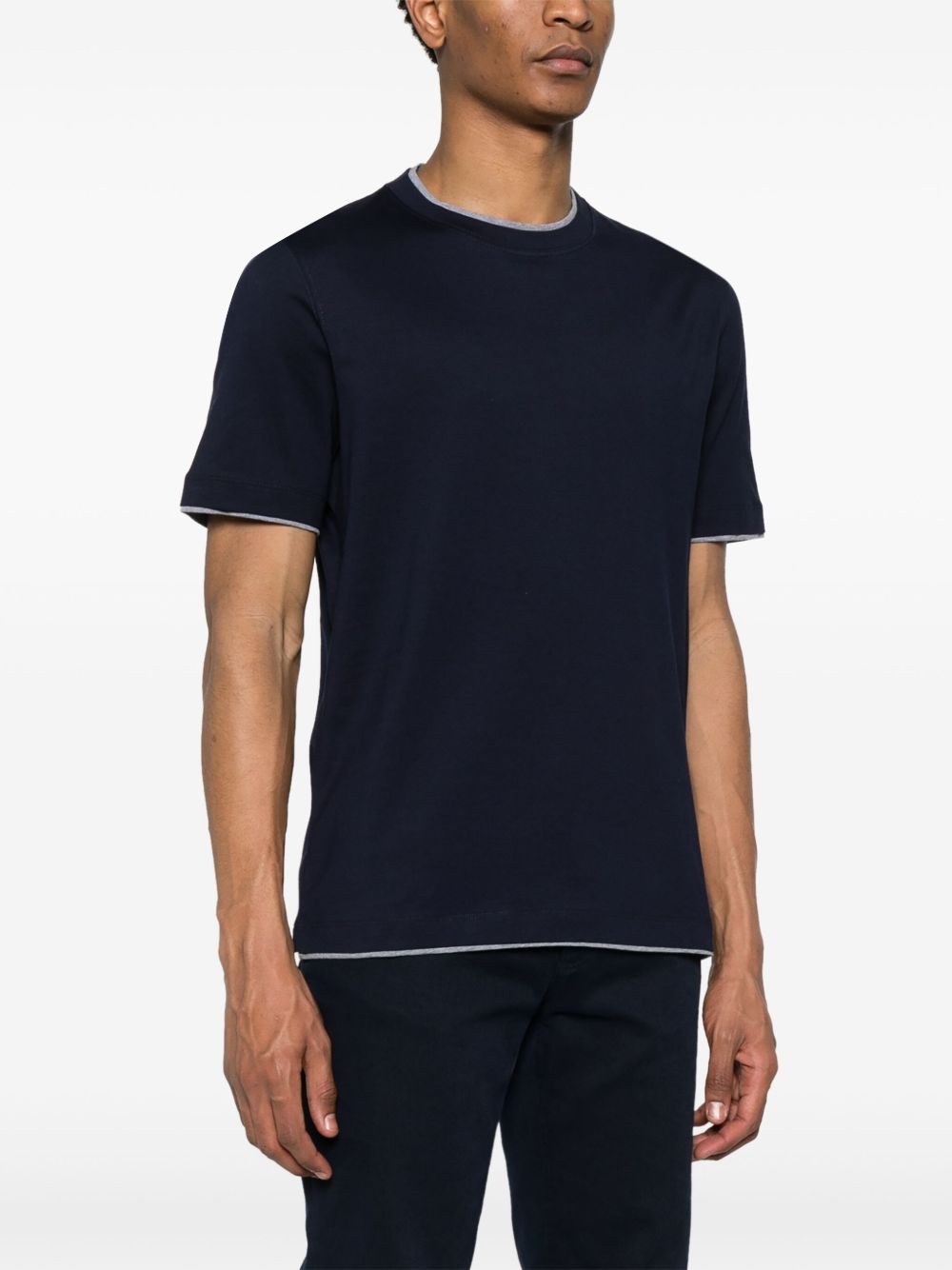 Brunello Cucinelli T-Shirts And Polos Blu Cotton