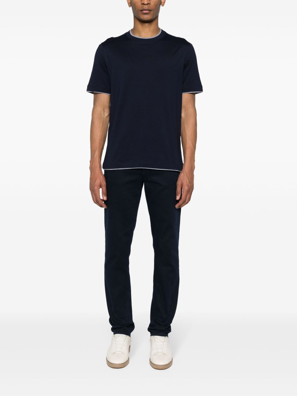 Brunello Cucinelli T-Shirts And Polos Blu Cotton