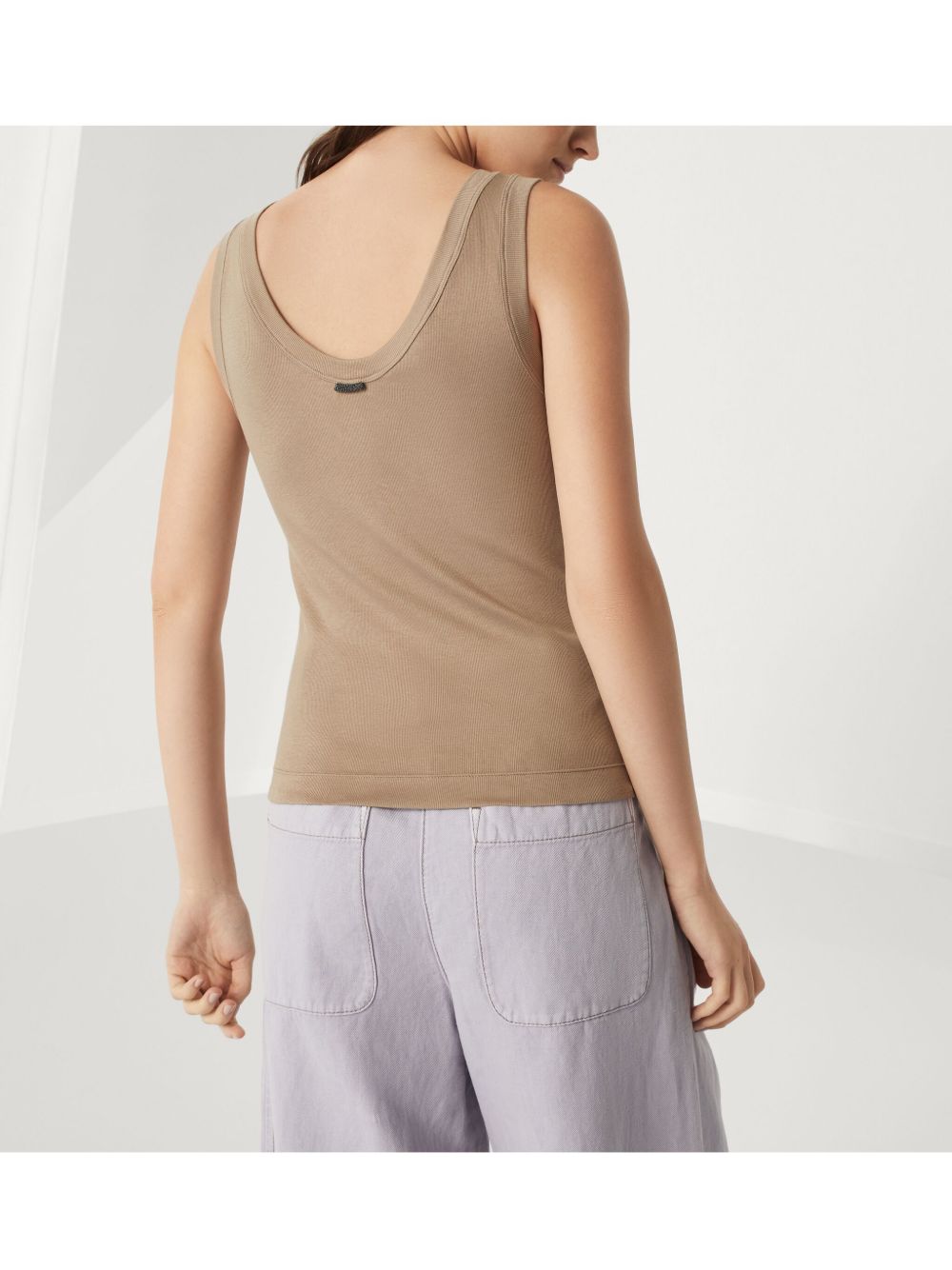Brunello Cucinelli Top Marrone Chiaro Cotton