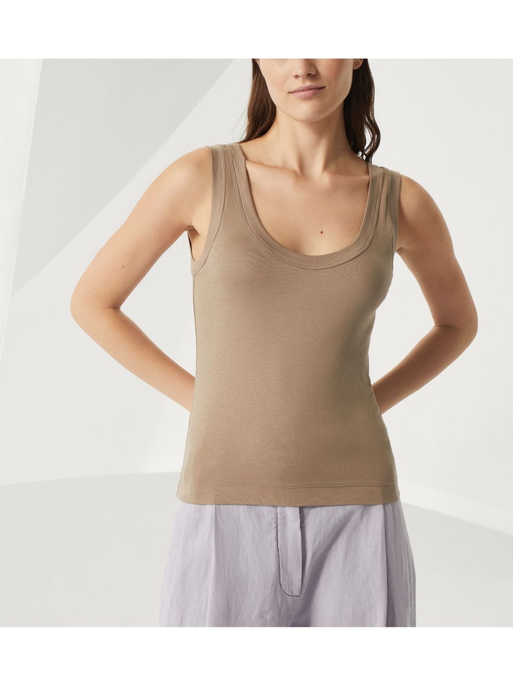 Brunello Cucinelli Top Marrone Chiaro Cotton