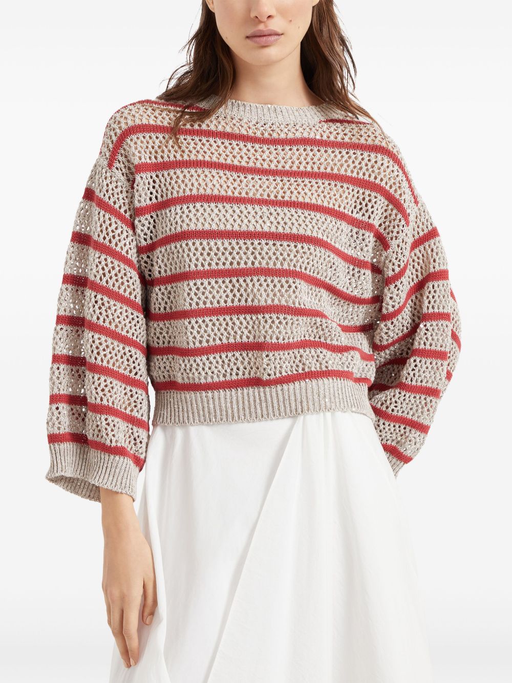Brunello Cucinelli Sweaters Rosso Linen/flax