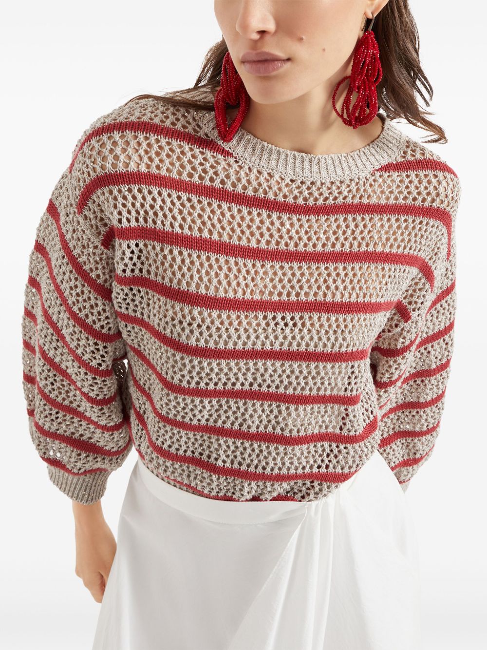 Brunello Cucinelli Sweaters Rosso Linen/flax