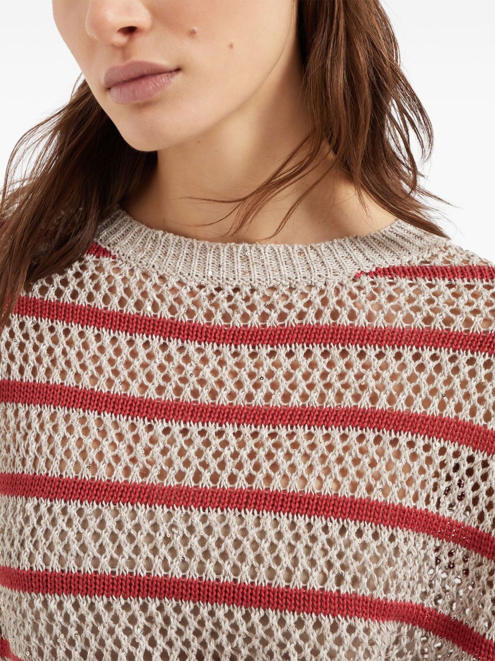 Brunello Cucinelli Sweaters Rosso Linen/flax