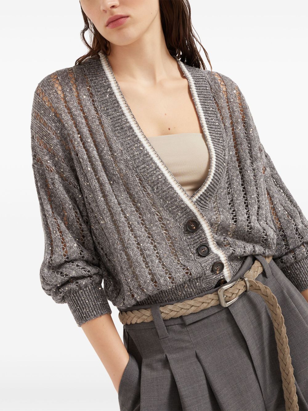 Brunello Cucinelli Sweaters Grigio Eco Linen