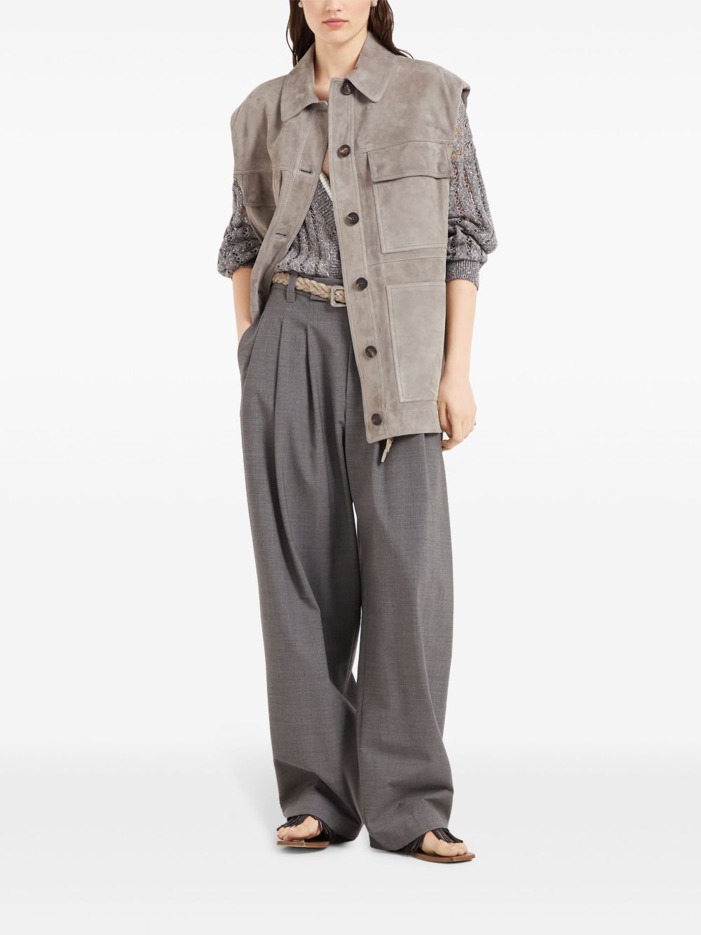 Brunello Cucinelli Sweaters Grigio Eco Linen