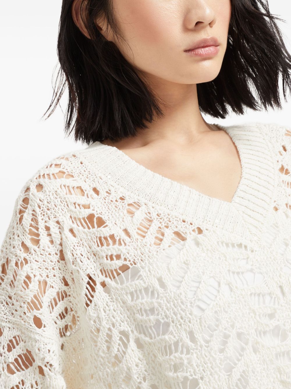 Brunello Cucinelli Sweaters Bianco Linen/flax