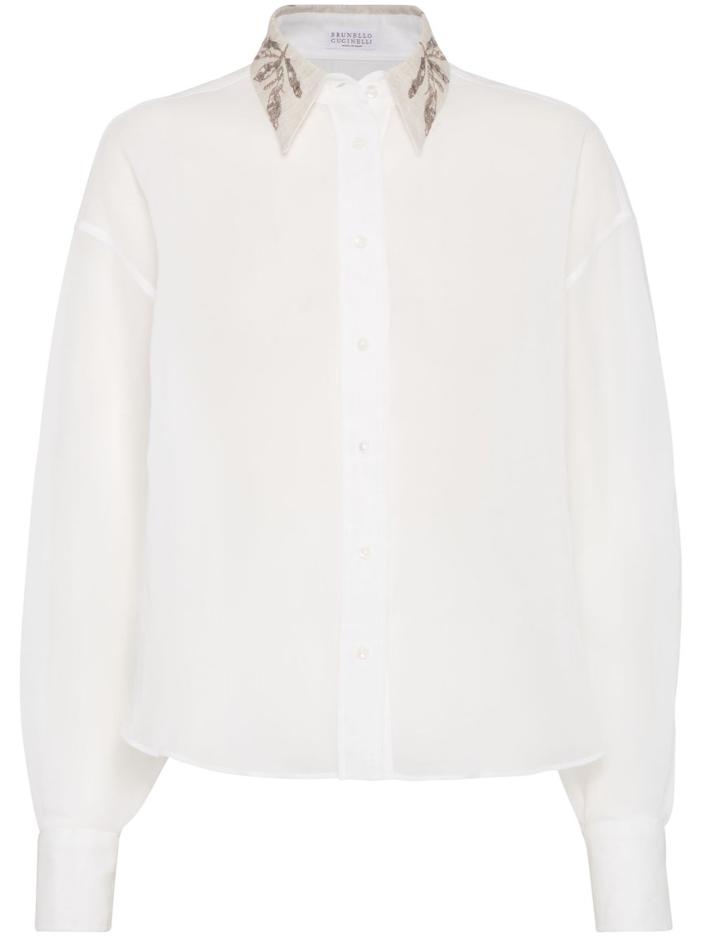 Brunello Cucinelli Shirts Bianco Mother Of Pearl