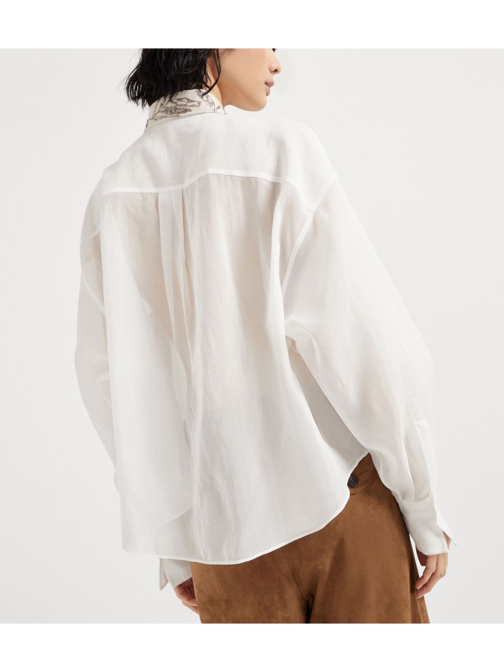 Brunello Cucinelli Shirts Bianco Mother Of Pearl